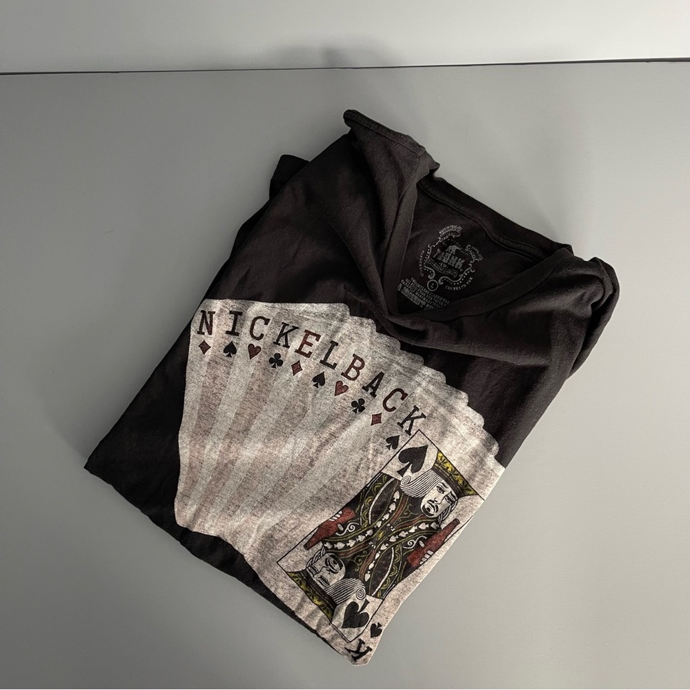 Trunk LTD Nickleback Band Deck Of Cards Graphic T-Shirt L Black Free People